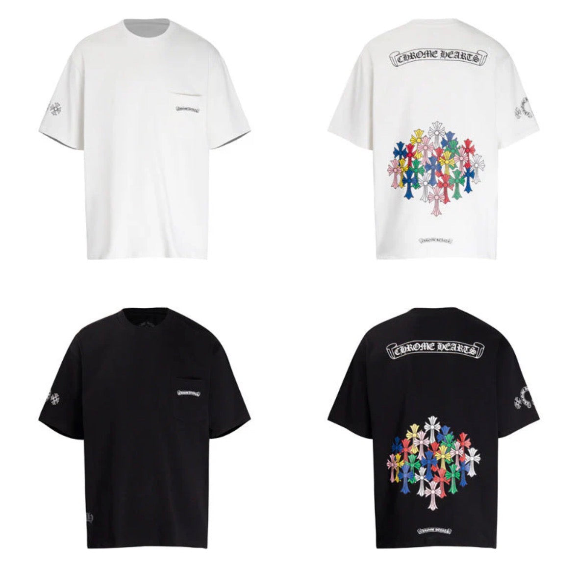 CHH Chrome Heart T Shirts
Colorful Cross Flower Arm
Short Sleeve