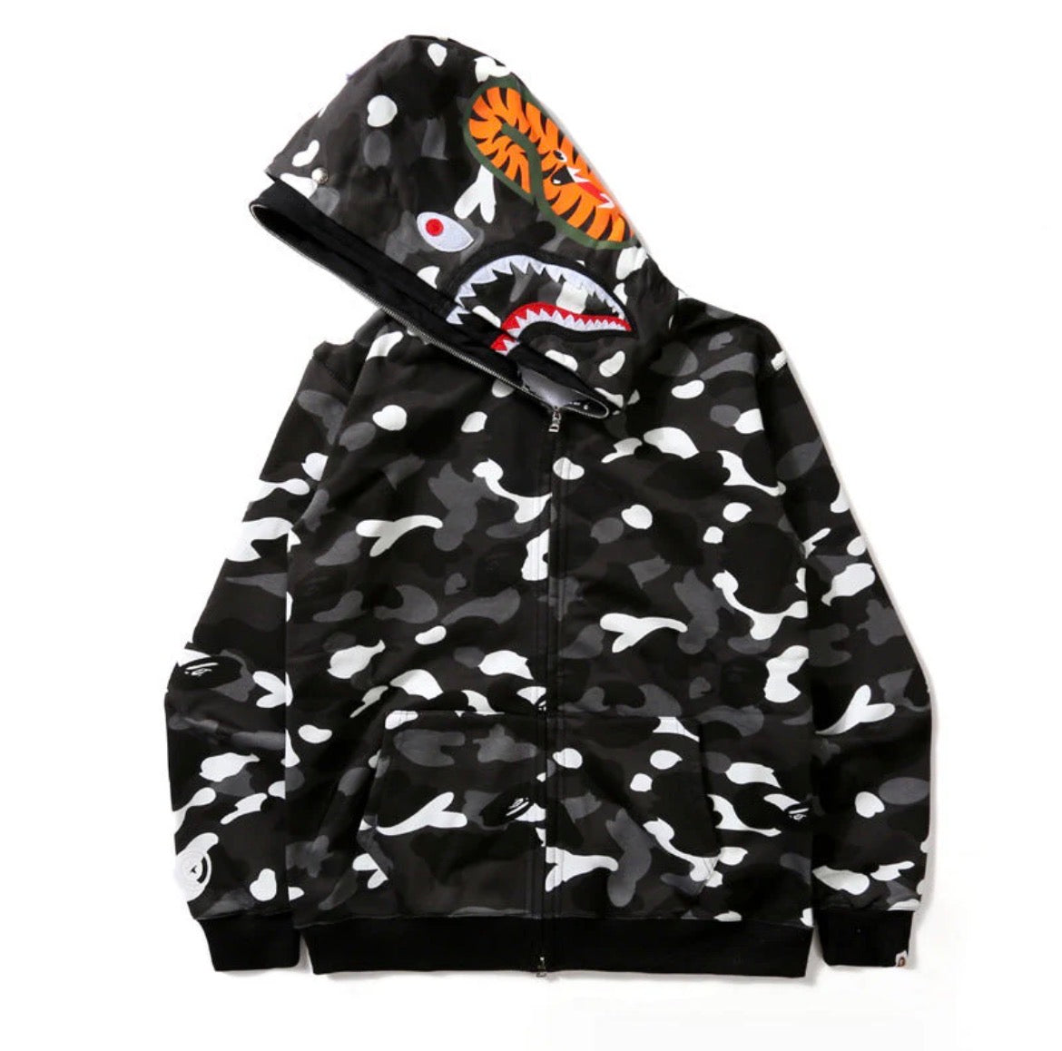 Bathing Ape Hoodie Luminous
Camouflage Spotted Shark
Double Hooded Zip Sweater