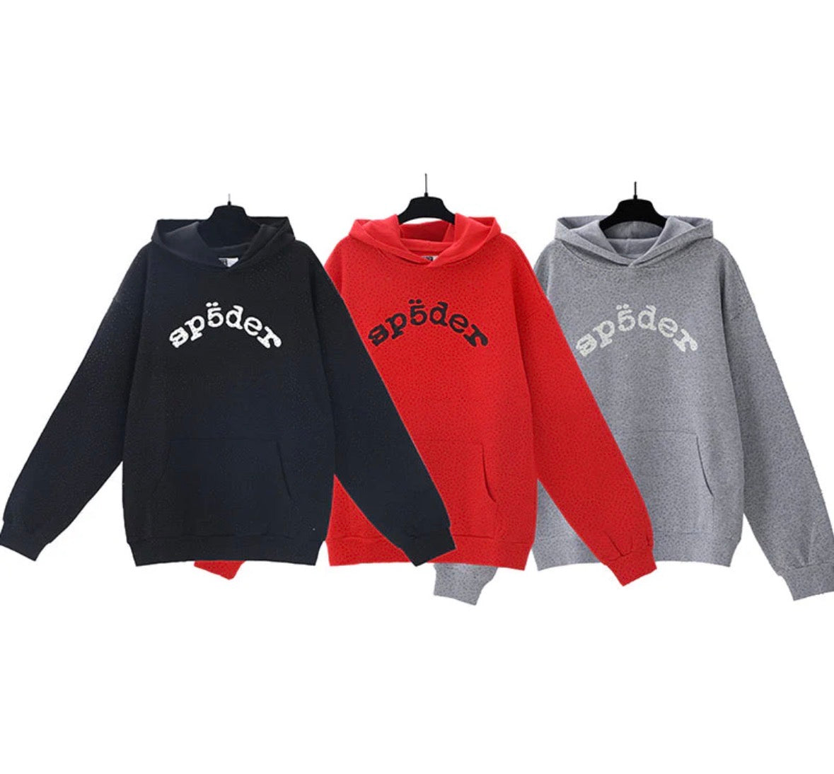 Sp5der Hoodie cobweb puff print pure cotton