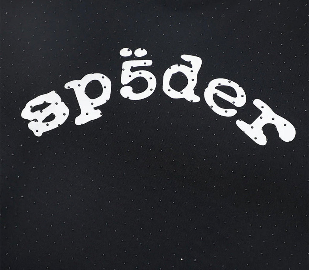 Sp5der Hoodie cobweb puff print pure cotton